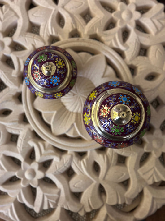 Mini Shamo - Handpainted Brass Candle