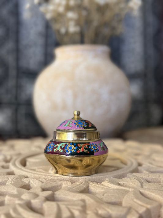 Mini Shamo - Handpainted Brass Candle